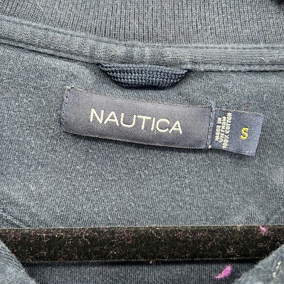 Nautica Long Sleeve Polo Shirt - Navy/White - Small - Picture 3 of 5